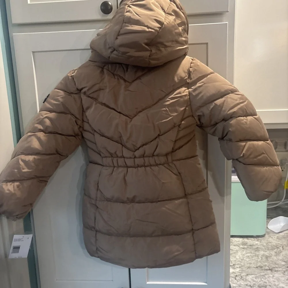 Girl's DKNY Carmel Brown Puffer Coat SZ 4 New With Tags Retail $130